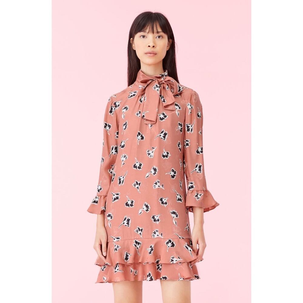 Rebecca Taylor Ikat Paintbrush Ruffle Dress